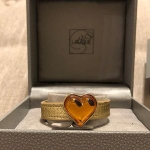 Lalique gold bracelet with Amber heart.